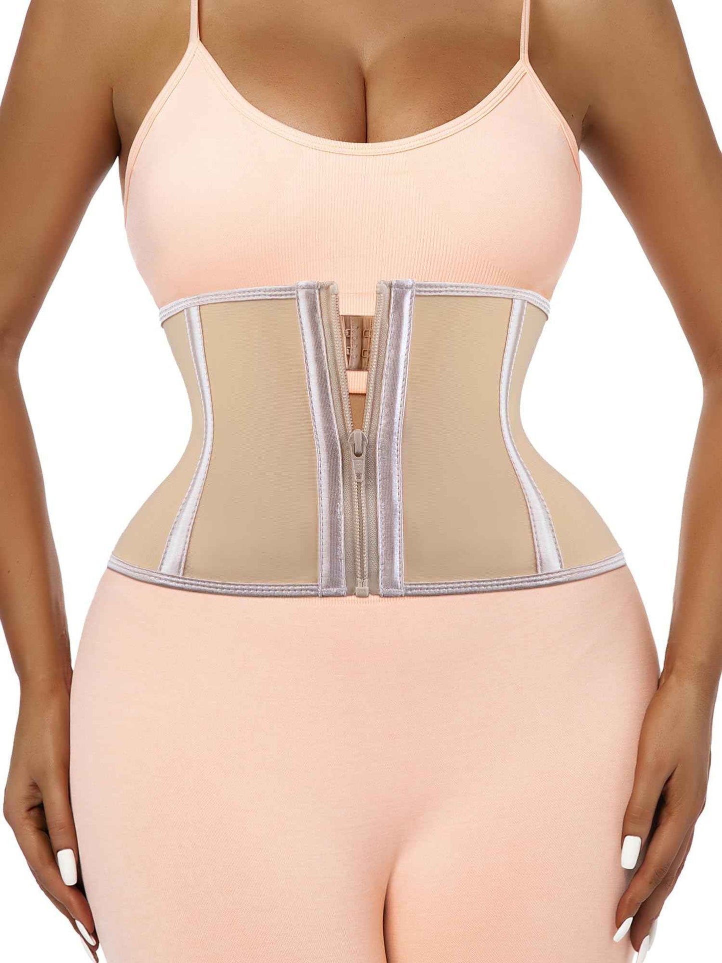 Atbuty Super Short Torso Waist Trainers Cincher Corset Tummy Shaper Slimming Latex Girdle