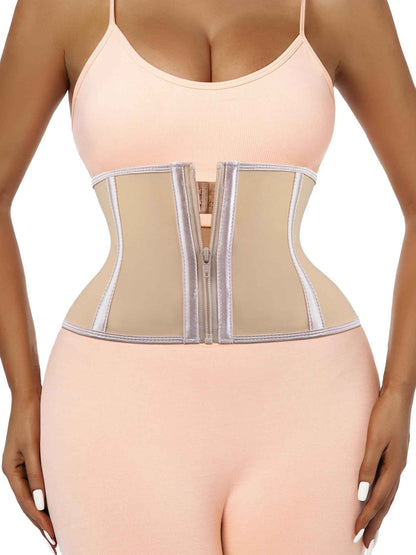 Atbuty Super Short Torso Waist Trainers Cincher Corset Tummy Shaper Slimming Latex Girdle
