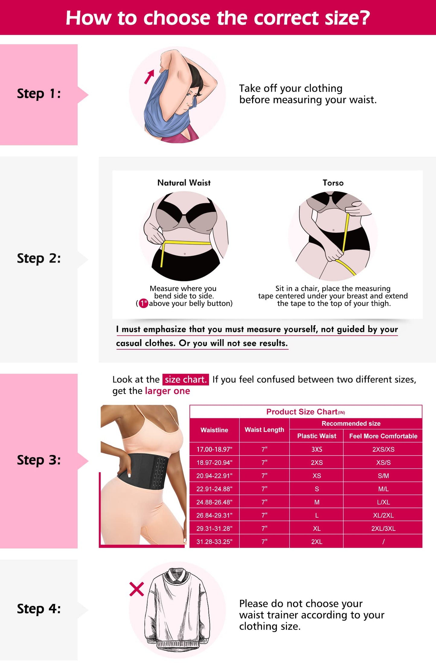 Atbuty Super Short Torso Waist Trainers Cincher Corset Tummy Shaper Slimming Latex Girdle