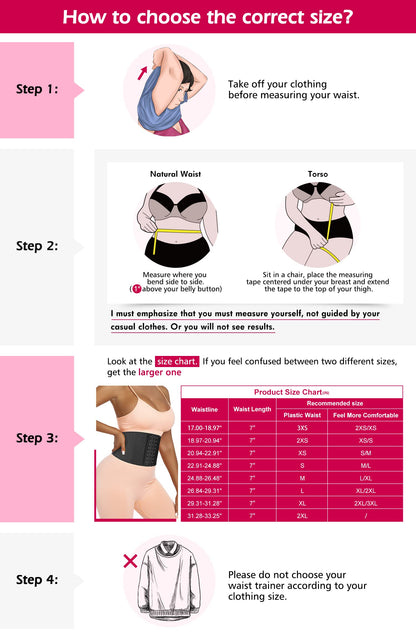 Atbuty Short Torso Waist Trainers Cincher for Women Corset Underbust Latex Sport Girdle Hourglass Body Shaper