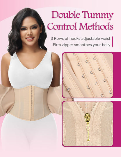 SHAPSHE Short Torso Waist Trainer for Women Corset Waist Cincher Shapewear Tummy Control Workout Hourglass Body Shaper