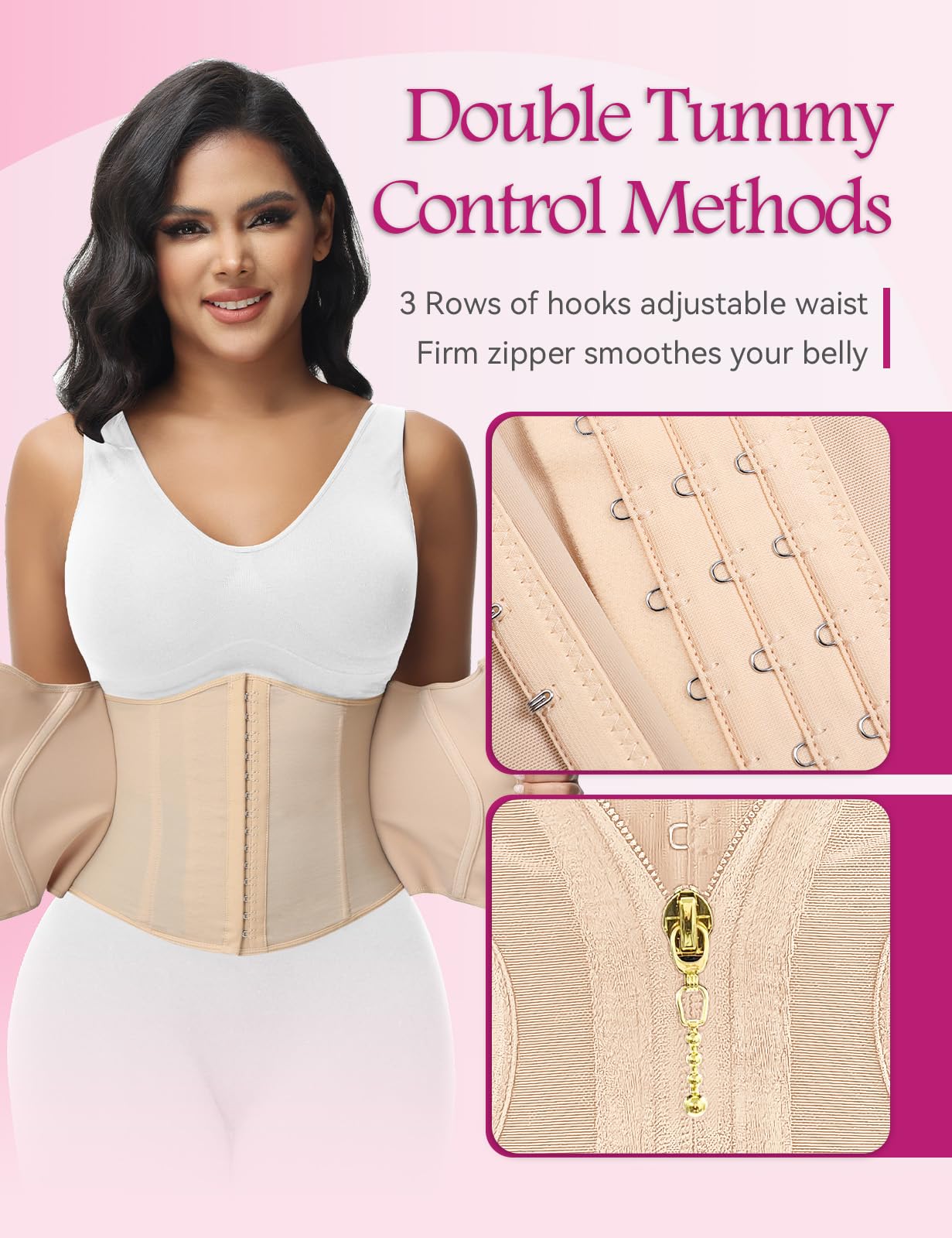 SHAPSHE Short Torso Waist Trainer for Women Corset Waist Cincher Shapewear Tummy Control Workout Hourglass Body Shaper