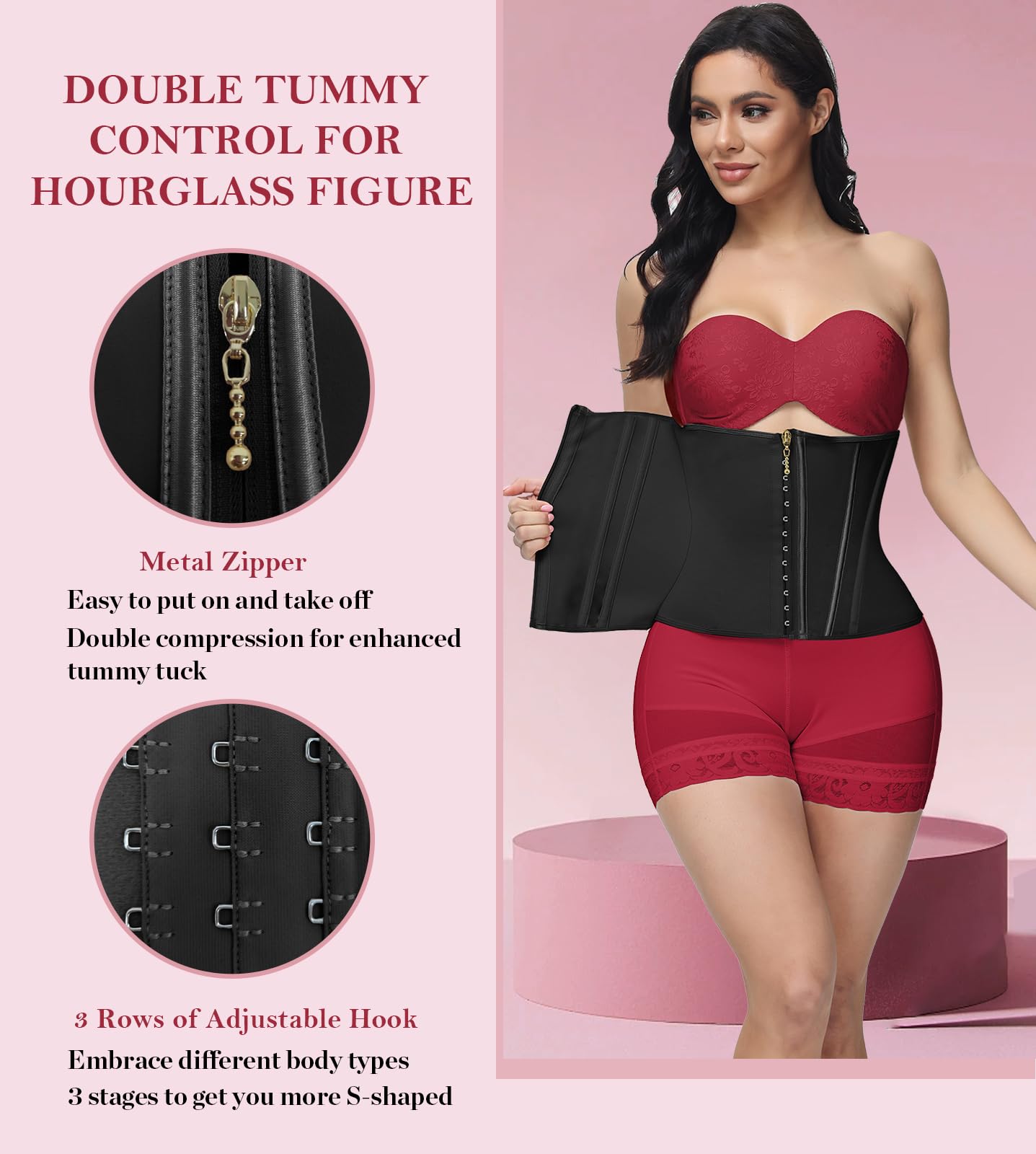 SHAPSHE Waist Trainer for Women, Tummy Control Waist Cincher, Hourglass Sport Workout Faja Body Shaper