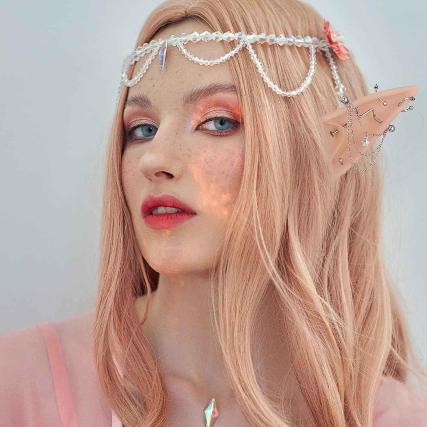 FRESHME Fairy Pixie Elf Ears - Cosplay Soft Pointed Ears Elven Masquerade Vampire Fairy Ears Makeup Costume Accessories