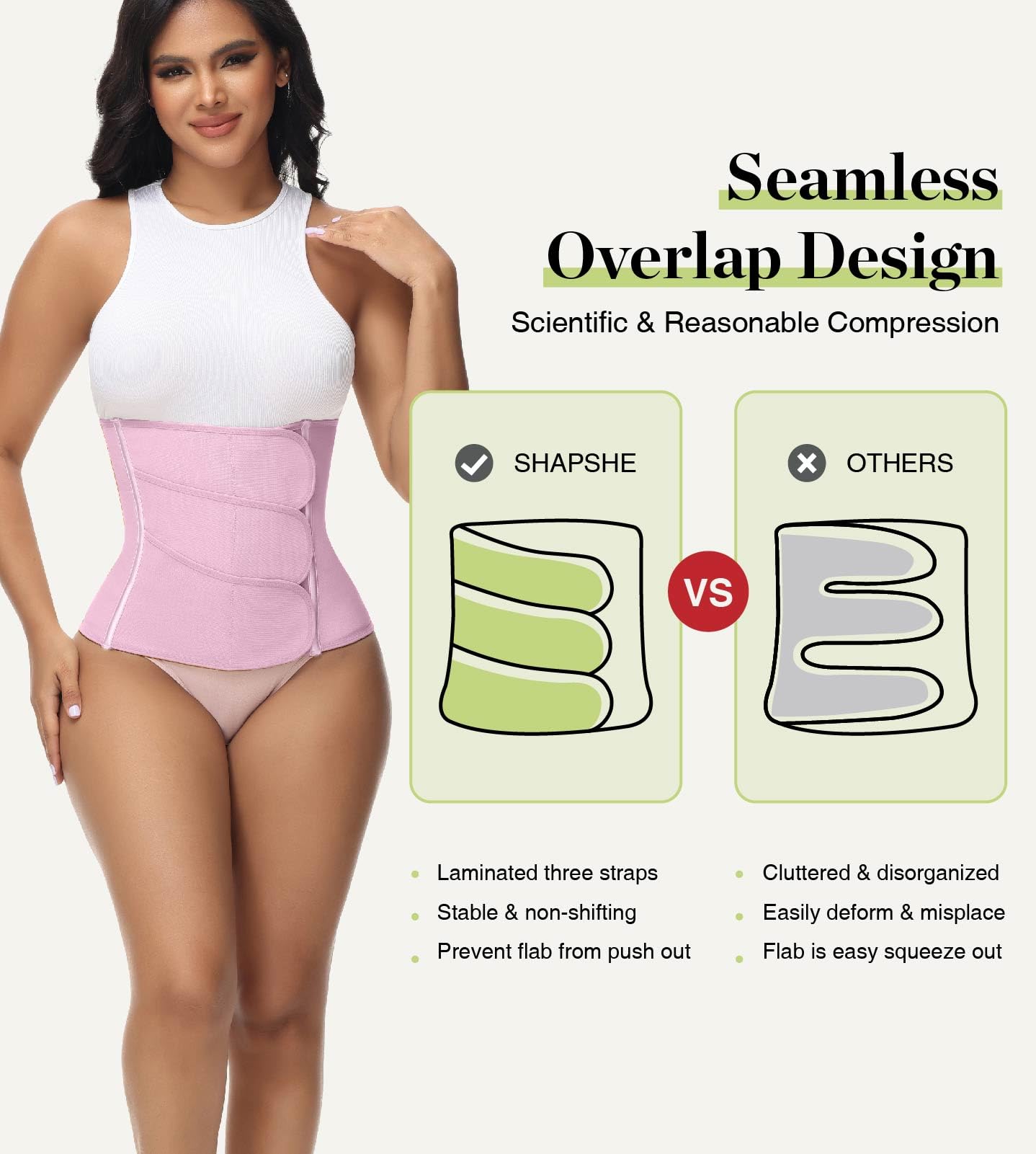SHAPSHE Waist Trainer for Women Postpartum Recovery Wrap Waist Cincher Corset Shapewear Belly Band