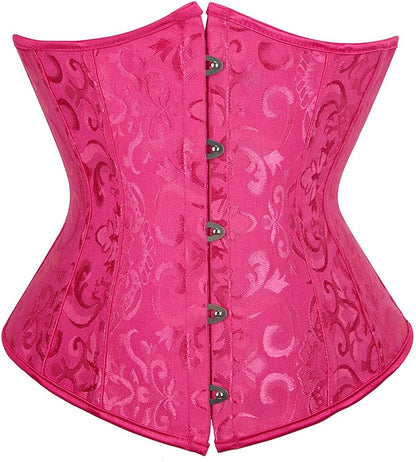 Kranchungel Underbust Corsets for Women Black Corset Top Waist Trainer Fashion Bustier Plus Size Corset
