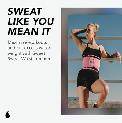 Sports Research® Sweet Sweat Waist Trimmer - Premium Sweat Enhancing Fitness Belt for Women & Men - 5 Adjustable Sizes