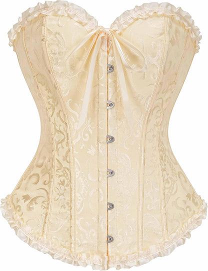 SZIVYSHI Corset Tops for Women, Bustier Shapewear Lingerie, Lace Waist Push Up Bodysuit