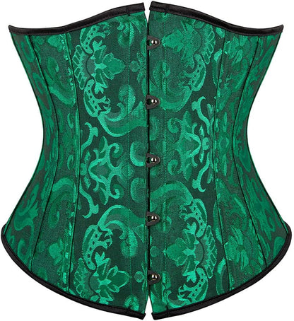 Kranchungel Underbust Corsets for Women Black Corset Top Waist Trainer Fashion Bustier Plus Size Corset