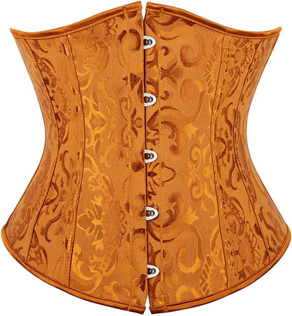 Kranchungel Underbust Corsets for Women Black Corset Top Waist Trainer Fashion Bustier Plus Size Corset