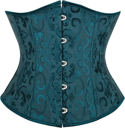 Kranchungel Underbust Corsets for Women Black Corset Top Waist Trainer Fashion Bustier Plus Size Corset