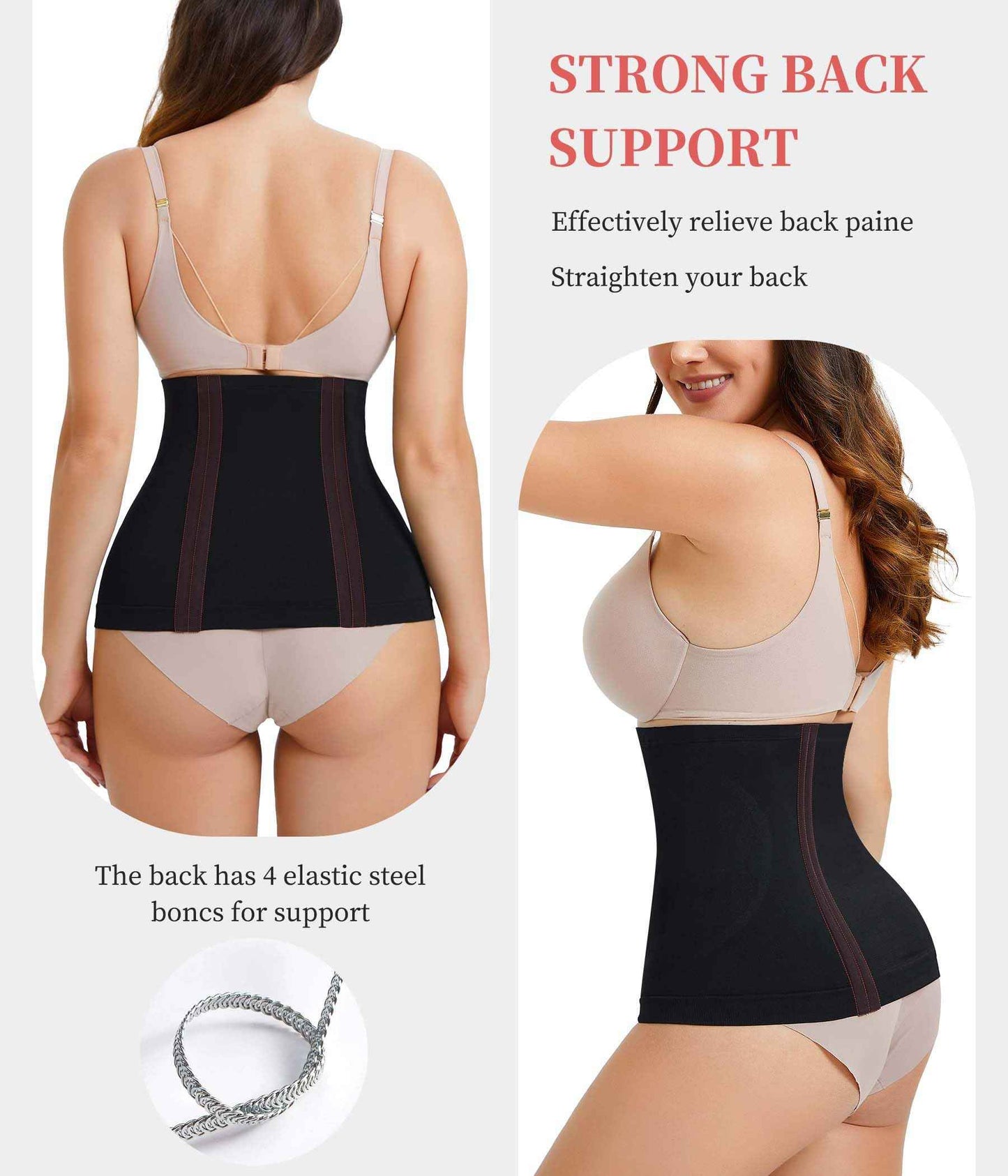 AOSBOEI Waist Trainer Shapewear Tummy Control Waist Cincher Girdle Body Shaper Postpartum Recovery Belt Belly Band Wrap