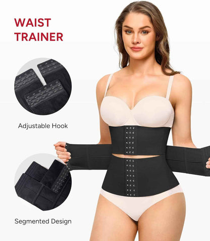 Nebility Waist Trainer for Women Seamless Corset Shapewear Tummy Control Segmented Waist Cincher Faja Body Shaper with Adjustable Strap(Black,Medium)