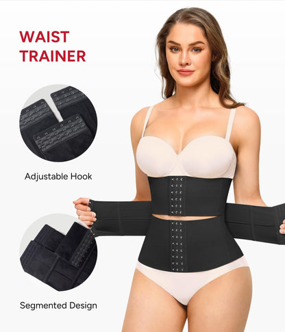Nebility Waist Trainer for Women Seamless Corset Shapewear Tummy Control Segmented Waist Cincher Faja Body Shaper