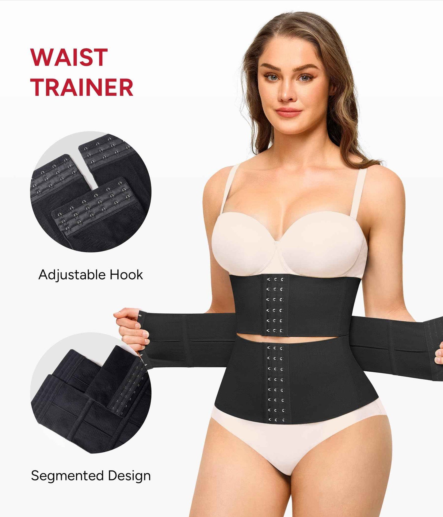 Nebility Waist Trainer for Women Seamless Corset Shapewear Tummy Control Segmented Waist Cincher Faja Body Shaper