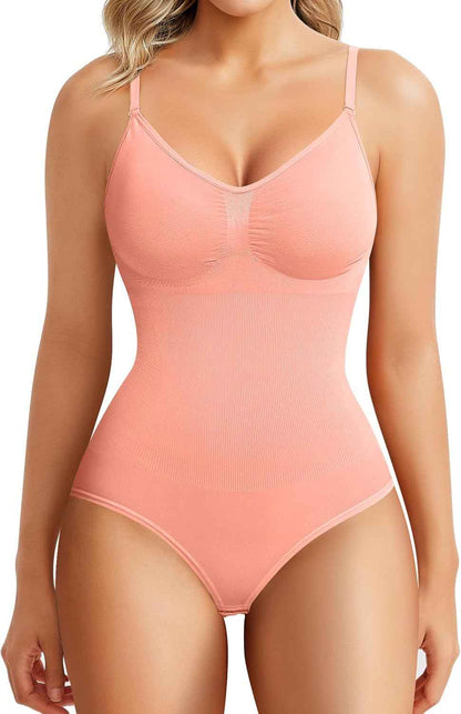 BRABIC Womens' Seamless Sleeveless V-Neck Bodysuit Shapewear Tummy Control