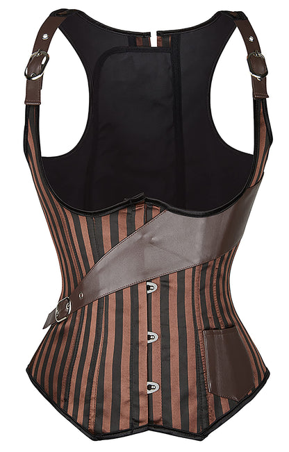 Alivila.Y Fashion Corset Womens Faux Leather Steampunk Corsets Victorian Bustier Top