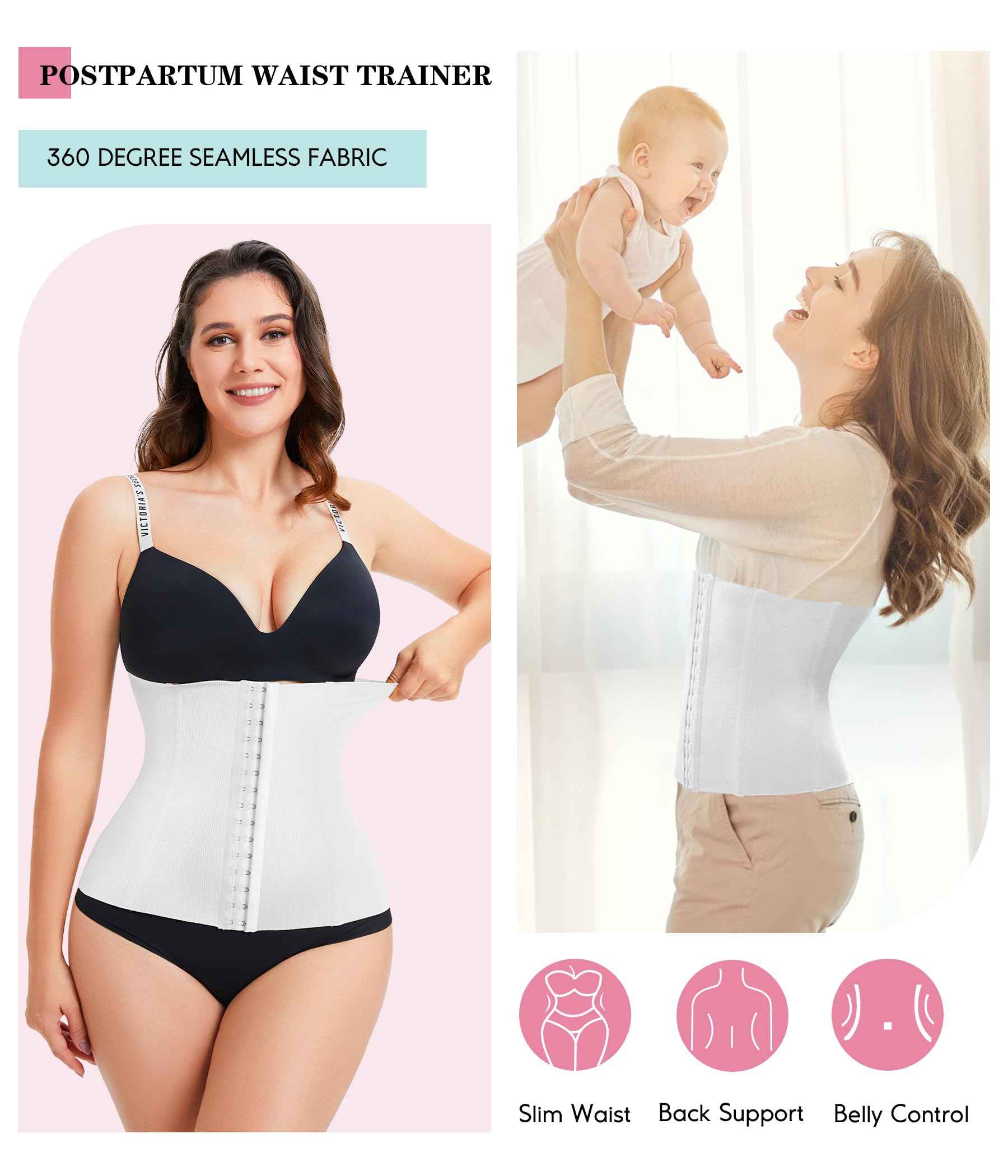 LODAY Waist Trainer Corset Shapewear Tummy Control Body Shaper Waist Cincher for Women Postpartum Belly Band Wrap