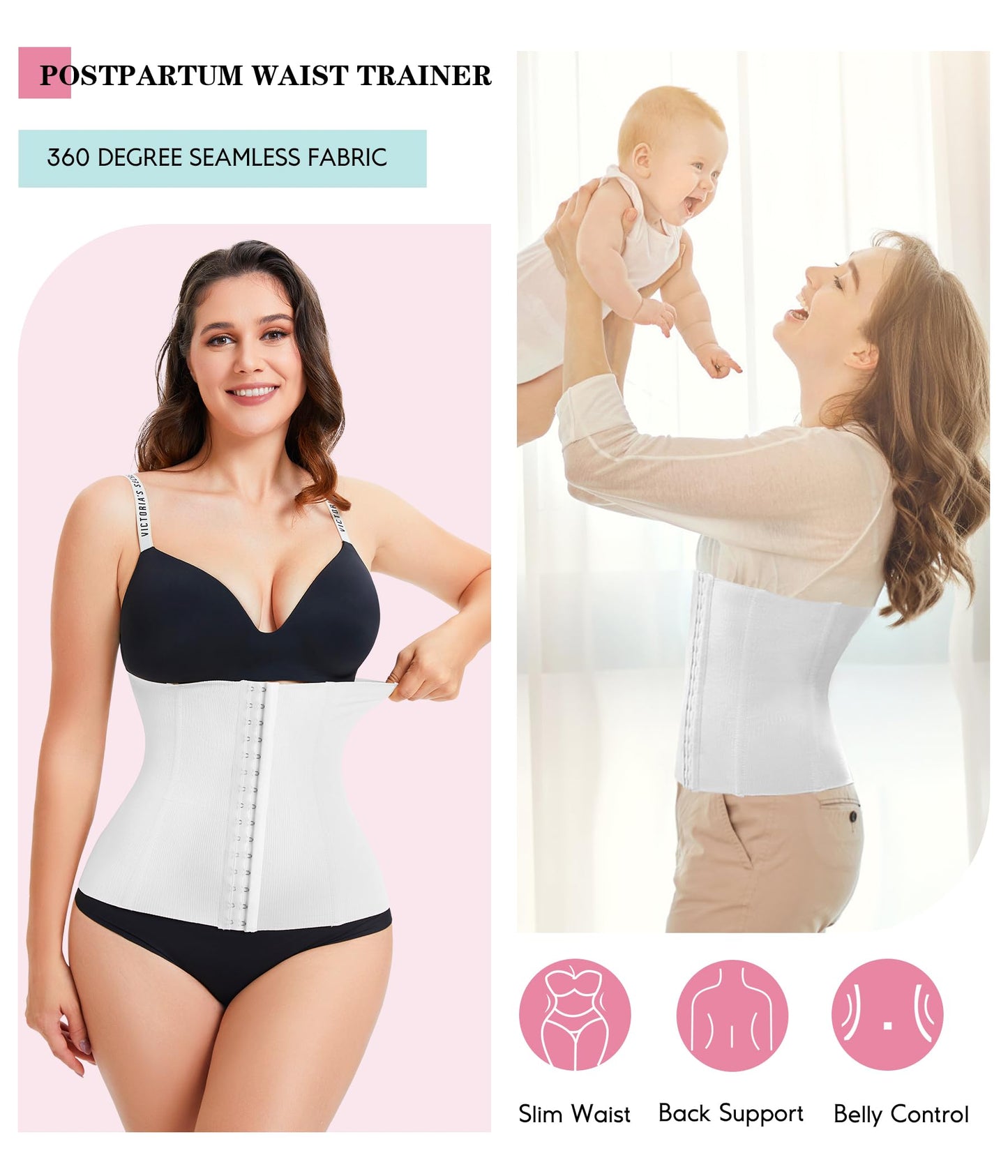 LODAY Waist Trainer Corset Shapewear Tummy Control Body Shaper Waist Cincher for Women Postpartum Belly Band Wrap