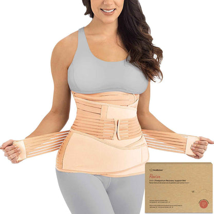 3 in 1 Postpartum Belly Support Recovery Wrap – Postpartum Belly Band, After Birth Brace, Slimming Girdles, Body Shaper Waist Shapewear, Post Surgery Pregnancy Belly Support Band (Midnight Black, M/L)