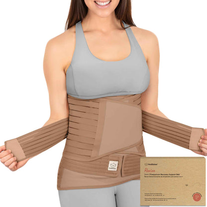 3 in 1 Postpartum Belly Support Recovery Wrap – Postpartum Belly Band, After Birth Brace, Slimming Girdles, Body Shaper Waist Shapewear, Post Surgery Pregnancy Belly Support Band (Midnight Black, M/L)