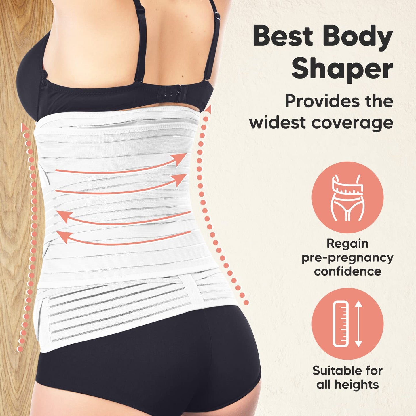 3 in 1 Postpartum Belly Support Recovery Wrap – Postpartum Belly Band, After Birth Brace, Slimming Girdles, Body Shaper Waist Shapewear, Post Surgery Pregnancy Belly Support Band (Midnight Black, M/L)