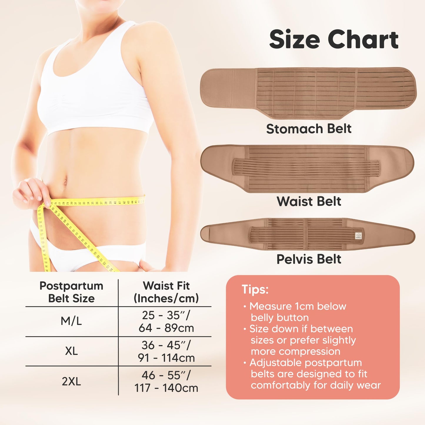 3 in 1 Postpartum Belly Support Recovery Wrap – Postpartum Belly Band, After Birth Brace, Slimming Girdles, Body Shaper Waist Shapewear, Post Surgery Pregnancy Belly Support Band (Midnight Black, M/L)
