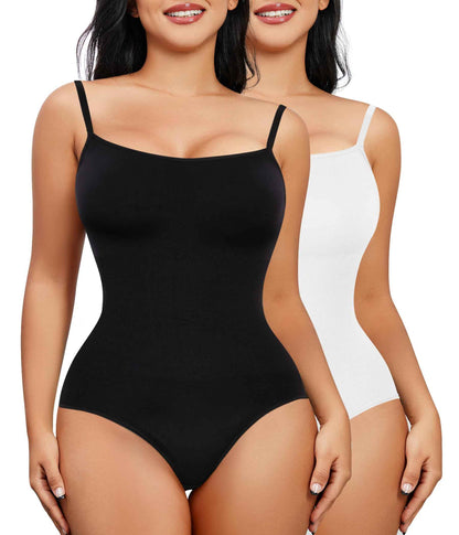 Nebility Shapewear Waist Trainer Bodysuits Women Clothing Tummy Control Seamless Full Body Shaper Square Neck Jumpsuits Top