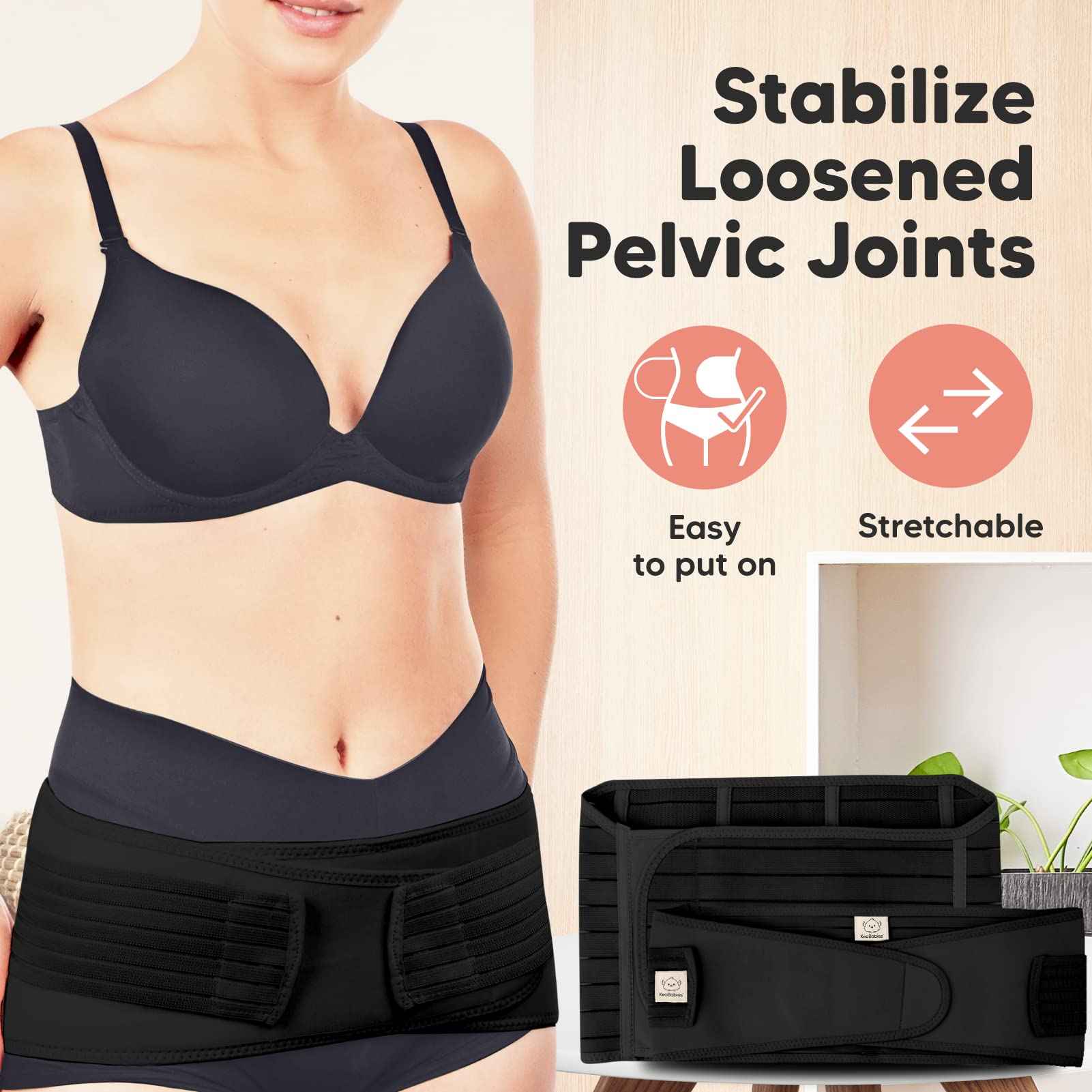 3 in 1 Postpartum Belly Support Recovery Wrap – Postpartum Belly Band, After Birth Brace, Slimming Girdles, Body Shaper Waist Shapewear, Post Surgery Pregnancy Belly Support Band (Midnight Black, M/L)