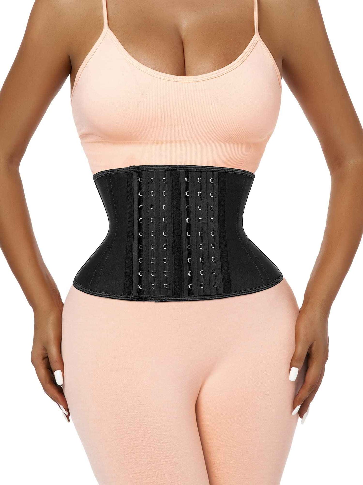 Atbuty Short Torso Waist Trainers Cincher Corset Underbust Body Shaper Latex Sport Girdle