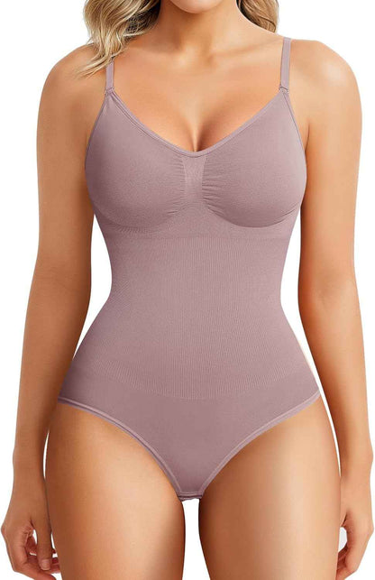 BRABIC Womens' Seamless Sleeveless V-Neck Bodysuit Shapewear Tummy Control