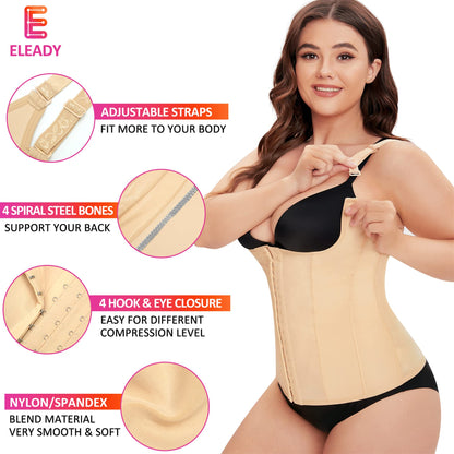 Eleady Womens Waist Trainer Corset Vest Weight Loss Breathable Tank Tops Tummy Control Shapewear Slimming Body Shaper