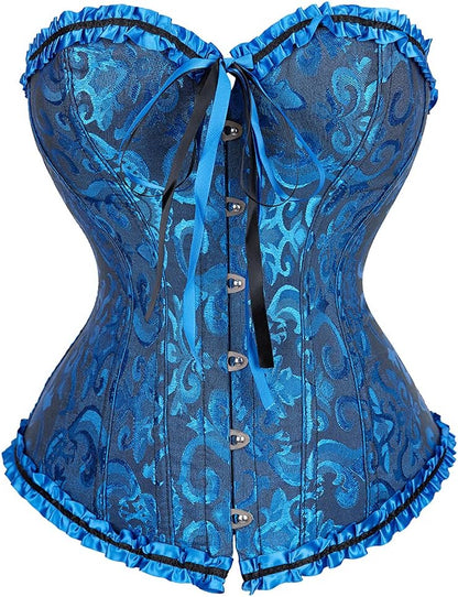 Zhitunemi Black Corset Top for Women Pirate Corsets Shapewear Steampunk Corset Overbust