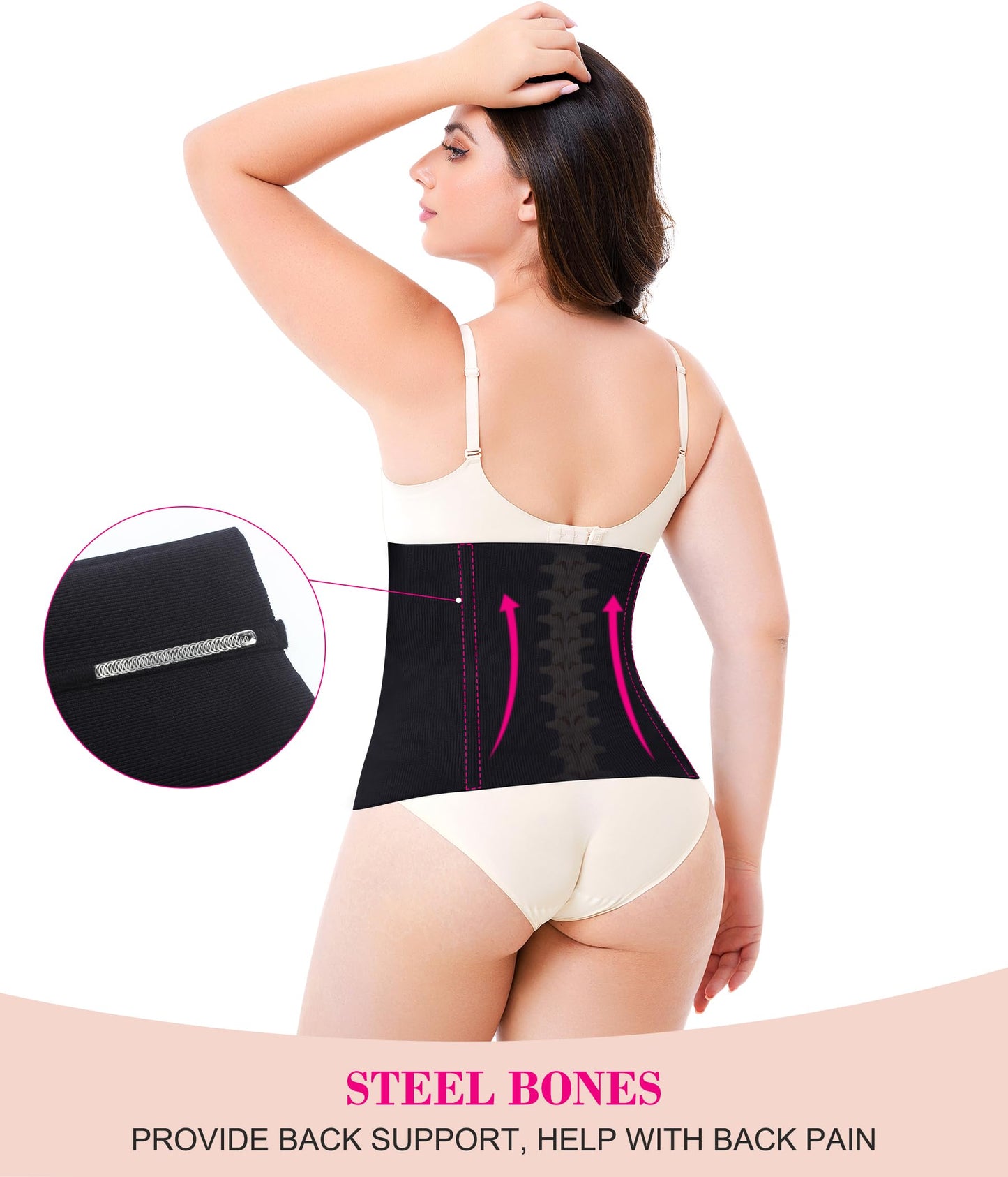 Nebility Waist Trainer for Women Plus Size Corset Shapewear Tummy Control Waist Cincher Postpartum Girdle Body Shaper