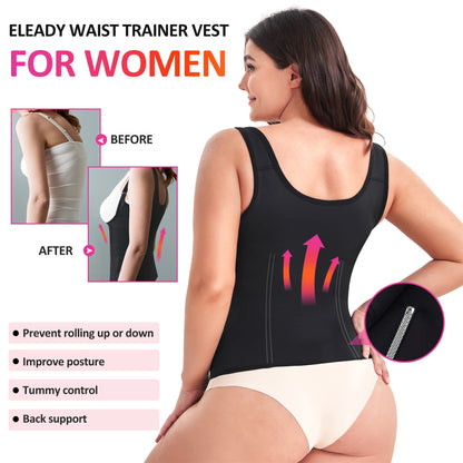 Eleady Womens Waist Trainer Corset Vest Weight Loss Breathable Tank Tops Tummy Control Shapewear Slimming Body Shaper
