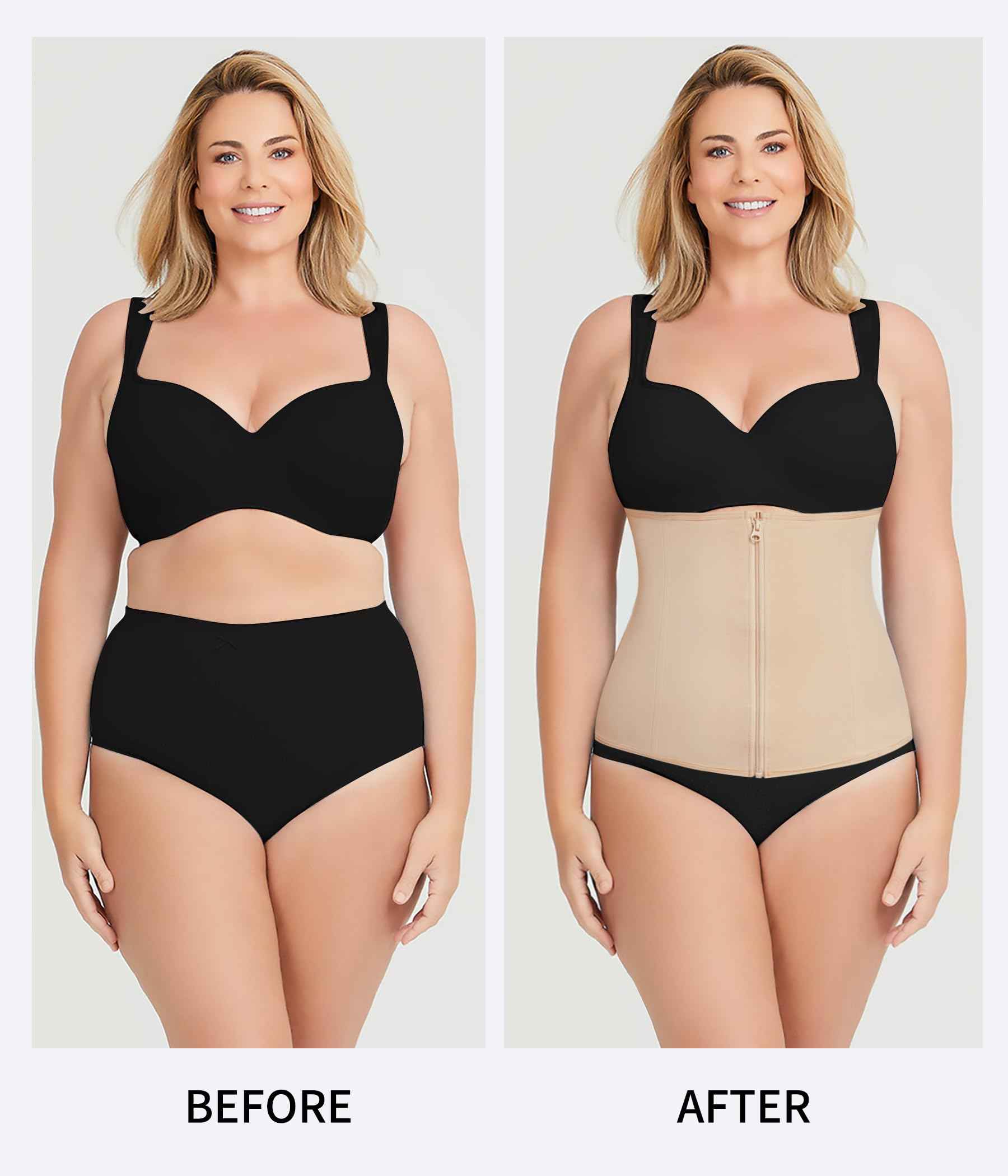 MERYOSZ Waist Trainer Corset Zipper Tummy Control Shapewear Breathable Waist Cincher for Women Body Shaper Sport Girdle