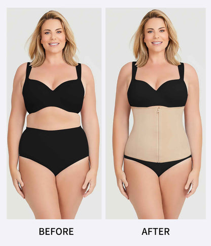 MERYOSZ Waist Trainer Corset Zipper Tummy Control Shapewear Breathable Waist Cincher for Women Body Shaper Sport Girdle