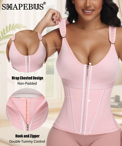 Waist Trainer For Women Corset Shapewear With Zipper Faja Body Shaper Tummy Control Girdle
