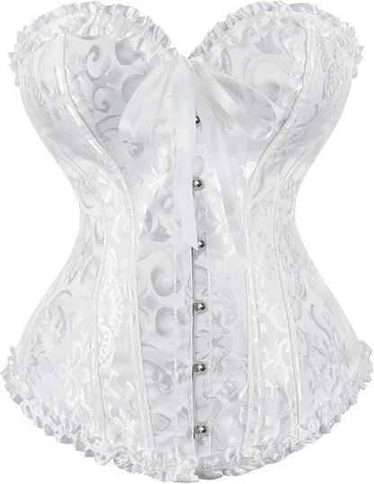 Zhitunemi Black Corset Top for Women Pirate Corsets Shapewear Steampunk Corset Overbust