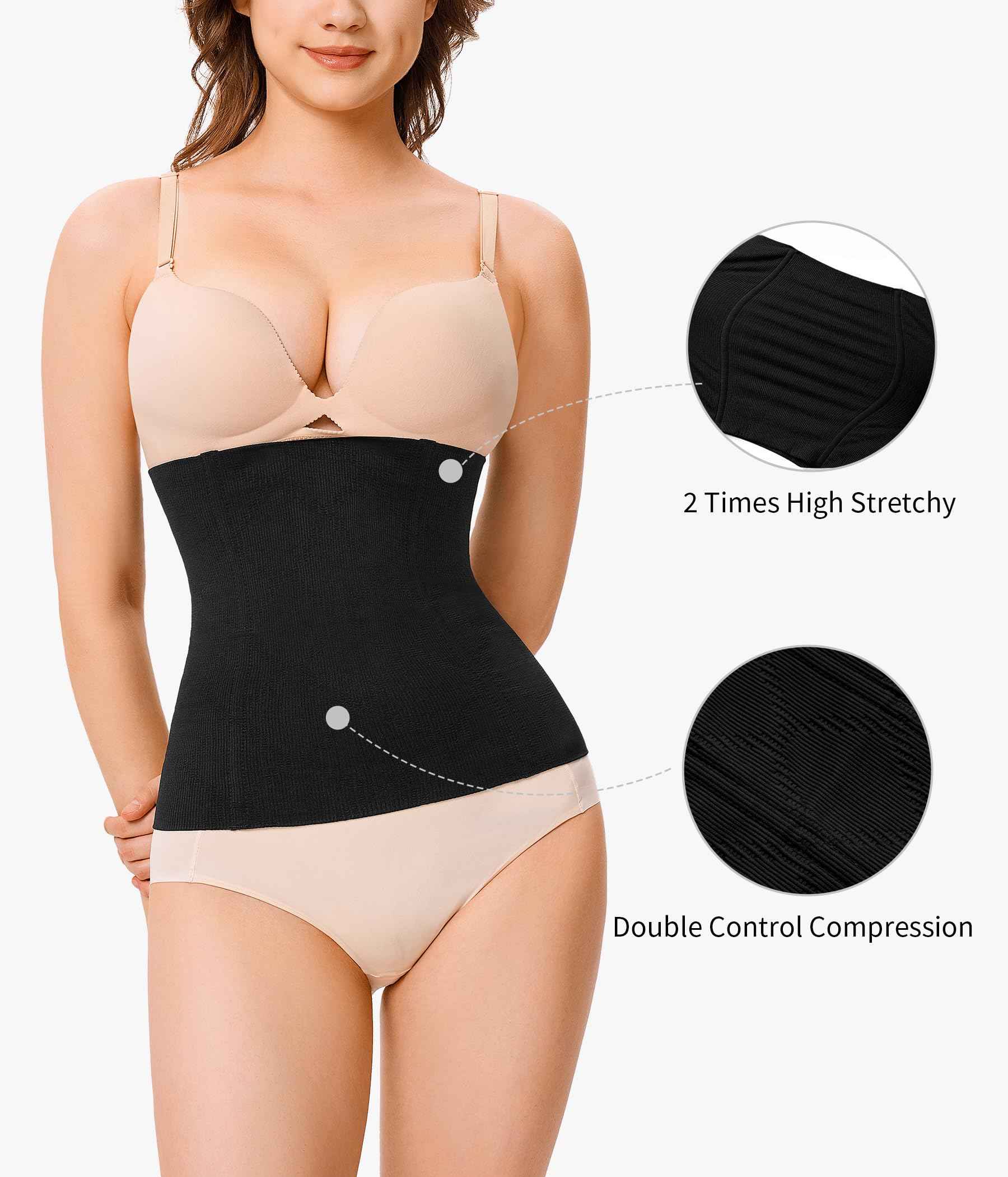 Nebility 2 Pack Waist Trainer for Women Shapewear Tummy Control Faja Body Shaper Waist Cincher Girdles Corset Shapewear