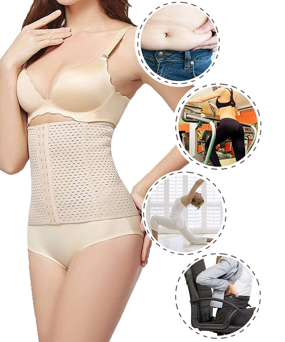 FUT Waist Trainer for Women Tummy Control Body Shaper Waist Cincher Shapewear with Steel Bones