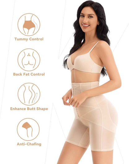 KLVEE Shapewear for Women Tummy Control Underwear High Waisted Body Shaper Shorts Waist Trainer Butt Lifting Adjustable