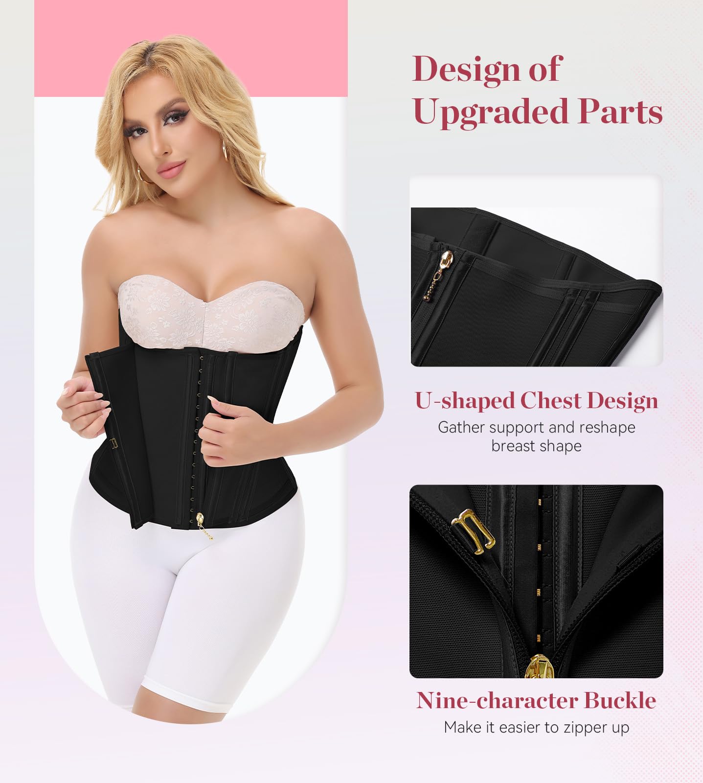 SHAPSHE Waist Trainer for Women, Tummy Control Waist Cincher, Hourglass Sport Workout Faja Body Shaper