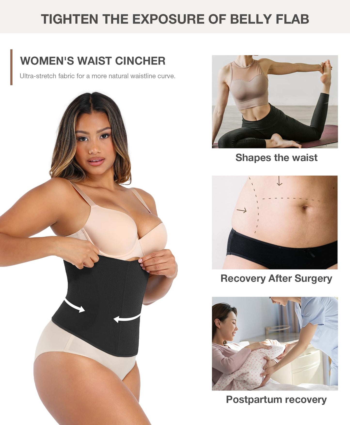 Lover-Beauty Waist Trainer for Women Corset Shapewear Tummy Control Waist Cincher Postpartum Girdle Body Shaper