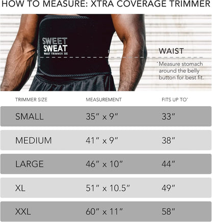 Sports Research® Sweet Sweat Waist Trimmer - Premium Sweat Enhancing Fitness Belt for Women & Men - 5 Adjustable Sizes
