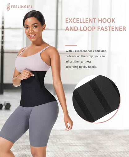 FeelinGirl Waist Trainer for Women Bandage Wrap Trimmer Belt Long Torso Tummy Wraps Belly Body Shaper Waist Trimmer Belt