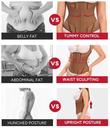 Nebility Waist Trainer for Women Corset Shapewear Tummy Control Body Shaper Top Waist Cincher Girdle with Adjustable Straps