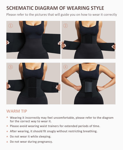FeelinGirl Waist Trainer Belt Waist Cincher Trimmer Ab Belt Tummy Control Body Shaper with Triple Wrap Women and Men