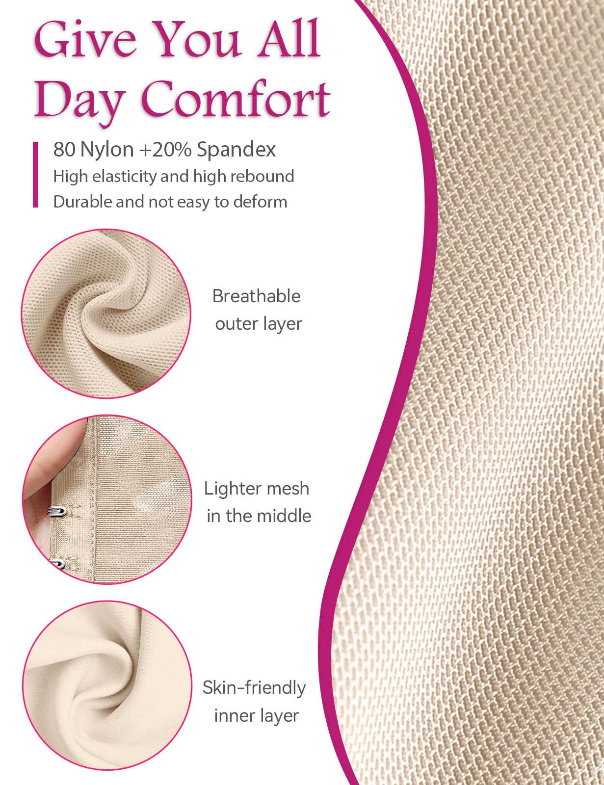 SHAPSHE Short Torso Waist Trainer for Women Corset Waist Cincher Shapewear Tummy Control Workout Hourglass Body Shaper