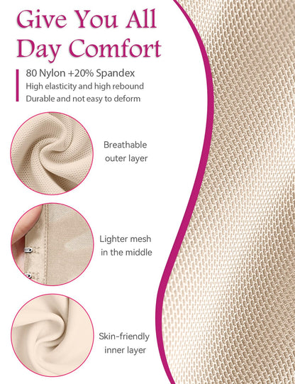 SHAPSHE Short Torso Waist Trainer for Women Corset Waist Cincher Shapewear Tummy Control Workout Hourglass Body Shaper